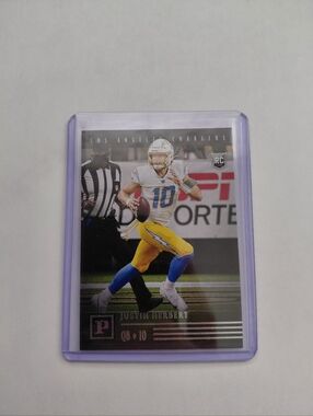 Panini Justin Herbert Rookie Card in Lavender Sleeve